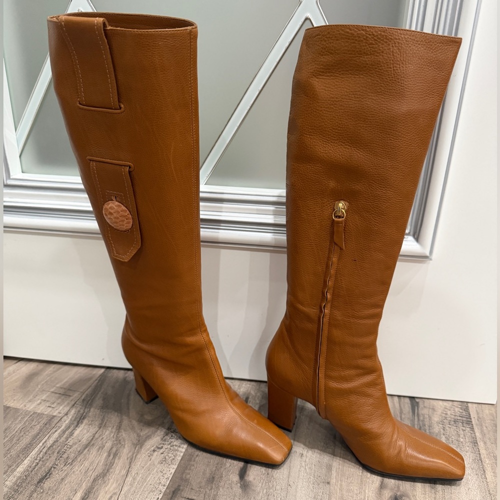 Casadei Brown Leather Heeled Boots